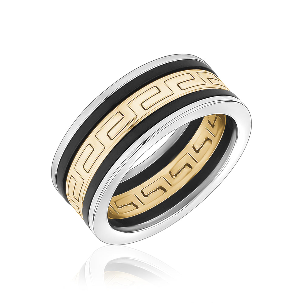 VERSACE Men's Ring Greca Metal Color Mix Design Gold/Silver Size 11, 13 NEW  | eBay